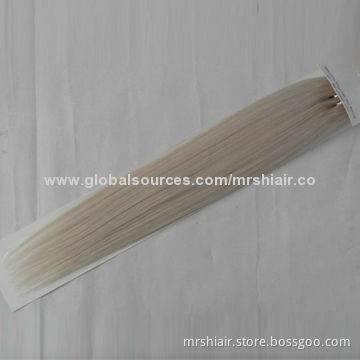 16-inch Human Hair Weave Extensions, Silky Straight, Color 60#